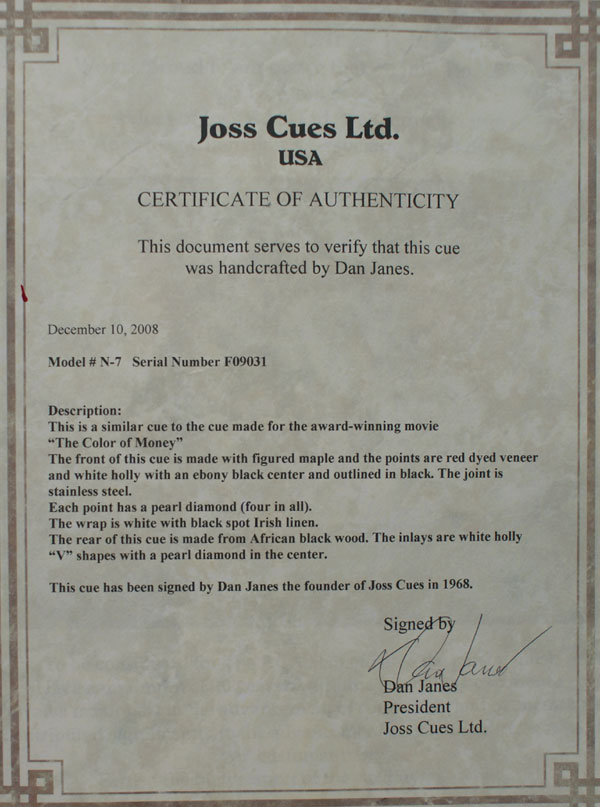 Joss custom Cues